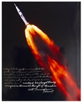 Walter Cunningham Signed 16'' x 20'' Photo With Poignant Message on the Legacy of Space Travel -- ''...I find myself preaching about the golden age of spaceflight, because something went on there...''